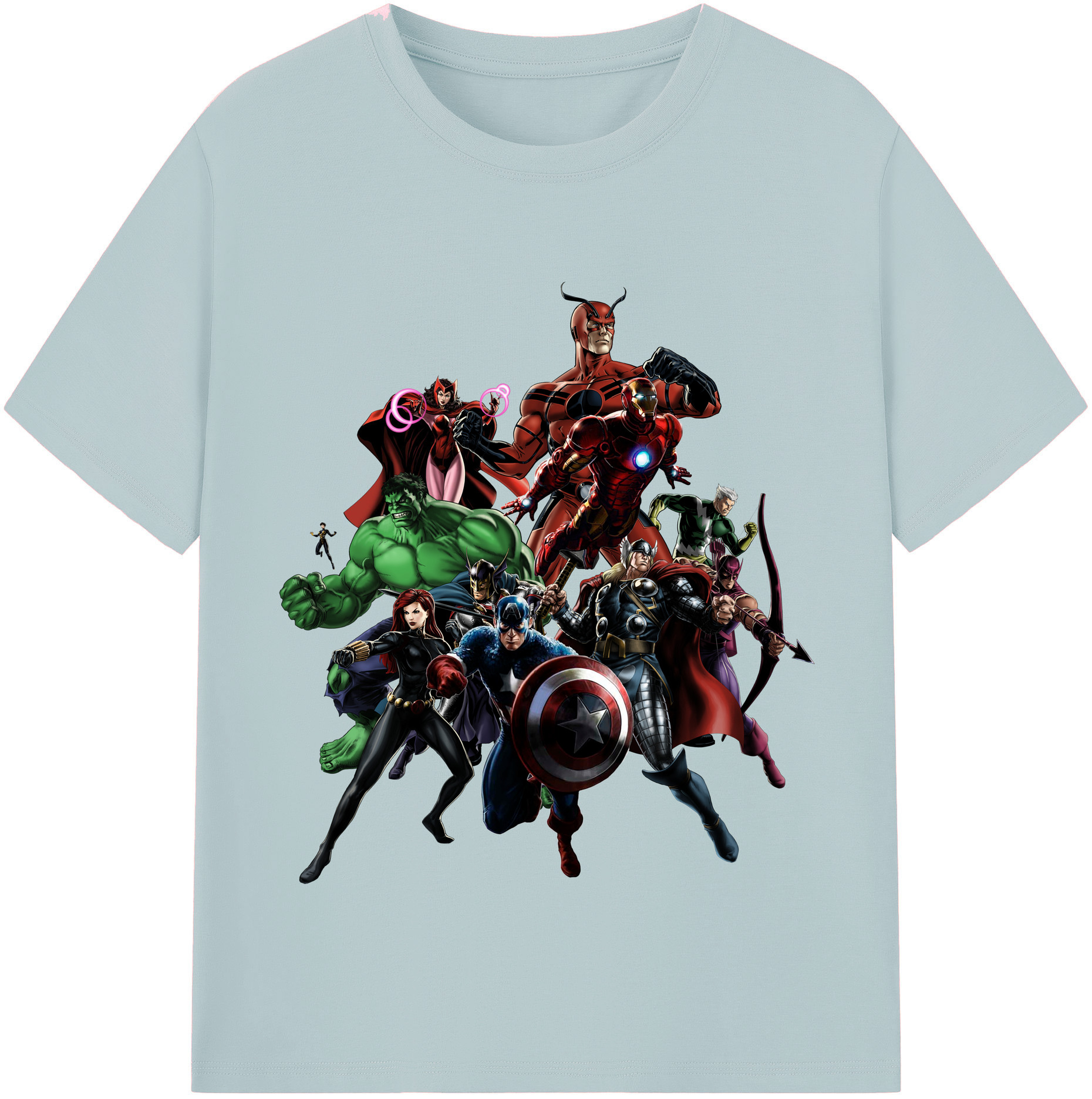 （画像用） アベンジャーズ The Avengers 綿100％半袖Tシャツ（フロントプリント）